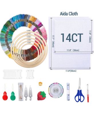 Embroidery Kit Project Bag Portable Craft Carry Case Starter Supplies Storage Cross Beginners Adults Totem