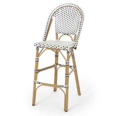  Outdoor PE Rattan French Barstool with Aluminum Frame Set of 2