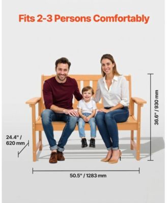 50.5in Weatherproof Patio Bench with 800 lbs Capacity for Outdoor Seating