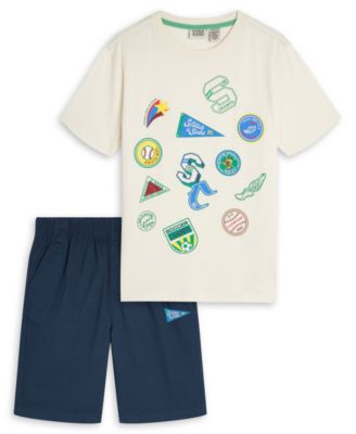 Boys' 4-7 Graphic Crewneck T-Shirt and Shorts, 2-Piece Set