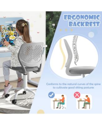 Ergonomic Adjustable-Height Mesh Children Study Chair