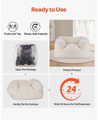 Bean Bag Chair, Plush Sofa Chair with Armrests, High-Density Foam
