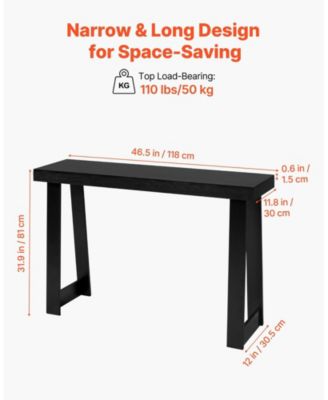 46 in Console Table, Modern Desk Behind Couch, Wooden Accent Table for Living Room