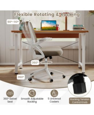 Ergonomic Mesh Desk Chair with Lumbar Support and Flip-Up Arms