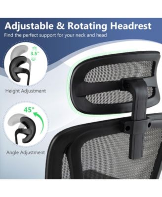 Ergonomic Swivel Office Chair with Adjustable Headrest and Footrest