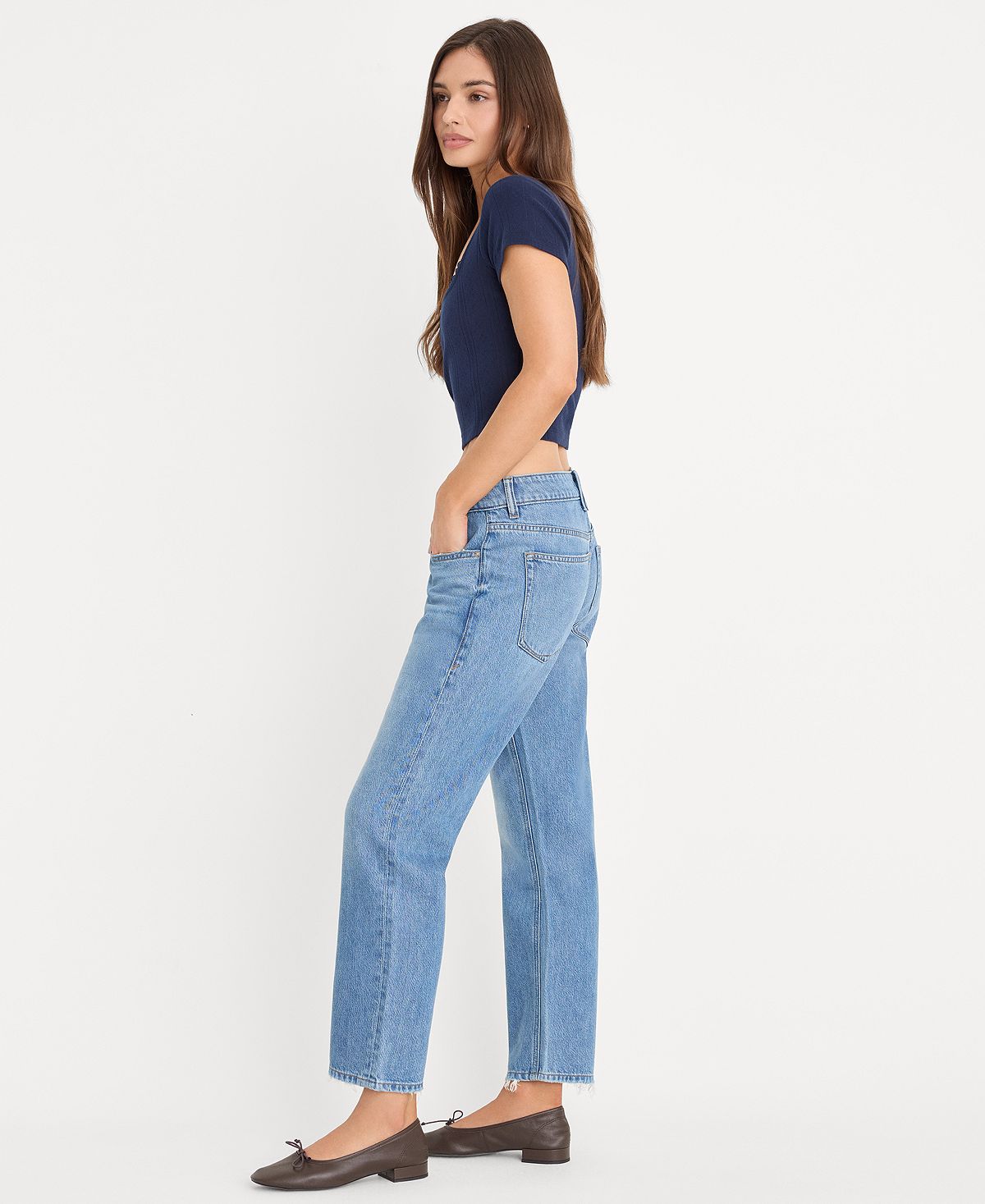 Good American Women's Weightless Mid-Rise Boyfriend Jeans view 2 — MAYCSS fashion products