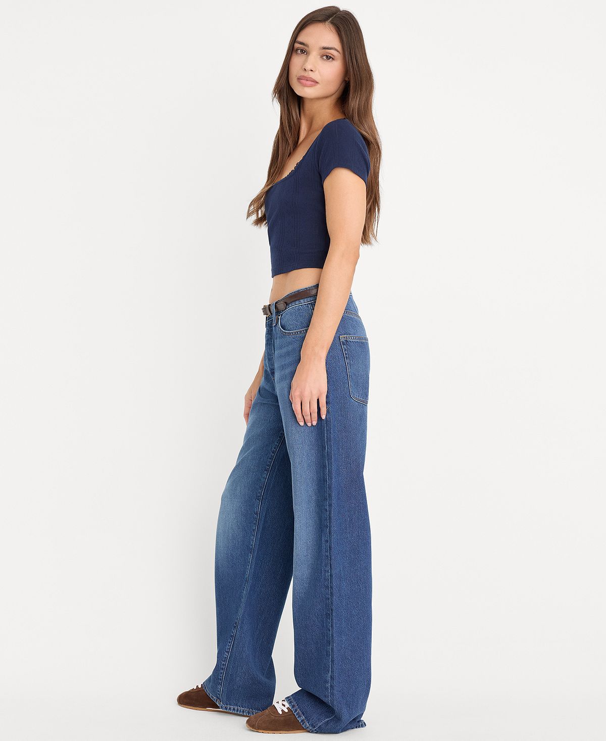 Good American Women's Weightless High-Rise Wide-Leg Jeans view 3 — MAYCSS fashion products