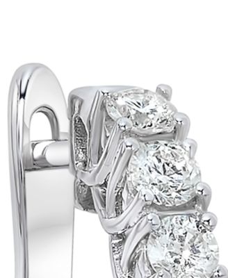 Diamond Small Huggie Hoop Earrings (1 ct. t.w.) in 14k White or Yellow Gold