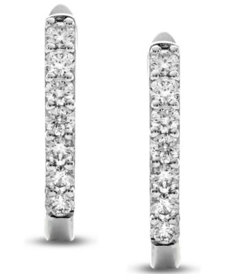 Diamond Hoop Earrings (1/2 ct. t.w.) in 14k White or Yellow Gold