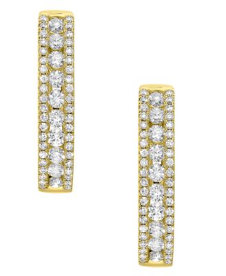 Diamond Oval Hoop Earrings (1 ct. t.w.) in 14k White Gold