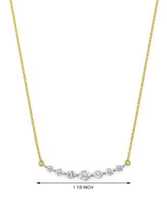 Diamond Graduated Bar Statement Necklace (1 ct. t.w.) in 14k Gold & White Gold, 16" + 2" extender