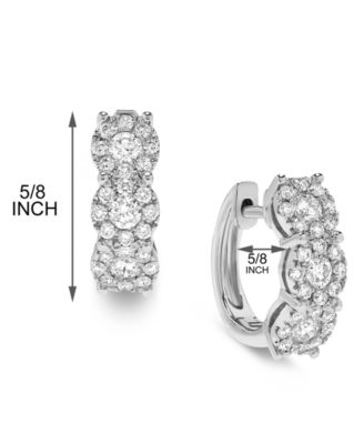 Diamond Halo Hoop Earrings (1 ct. t.w.) in 14k Gold or 14k White Gold