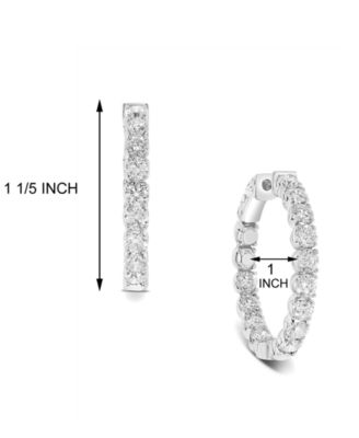 Diamond In & Out Hoop Earrings (4 ct. t.w.) in 14k White Gold
