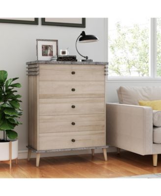 Farmhouse Chest Dresser Tall Storage Drawer Organizer