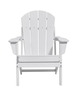 Set of 2 Folding Adirondack Fire Pit Chairs All-Weather HDPE Plastic for Patio