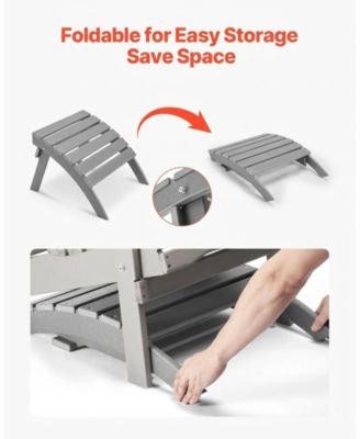 Adirondack Ottoman 21.5L x 18.9W in HDPE Plastic Weather-Resistant Foldable