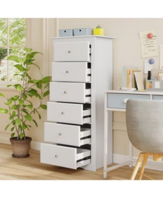 6-Drawer Tall Chest Dresser for Bedroom Storage