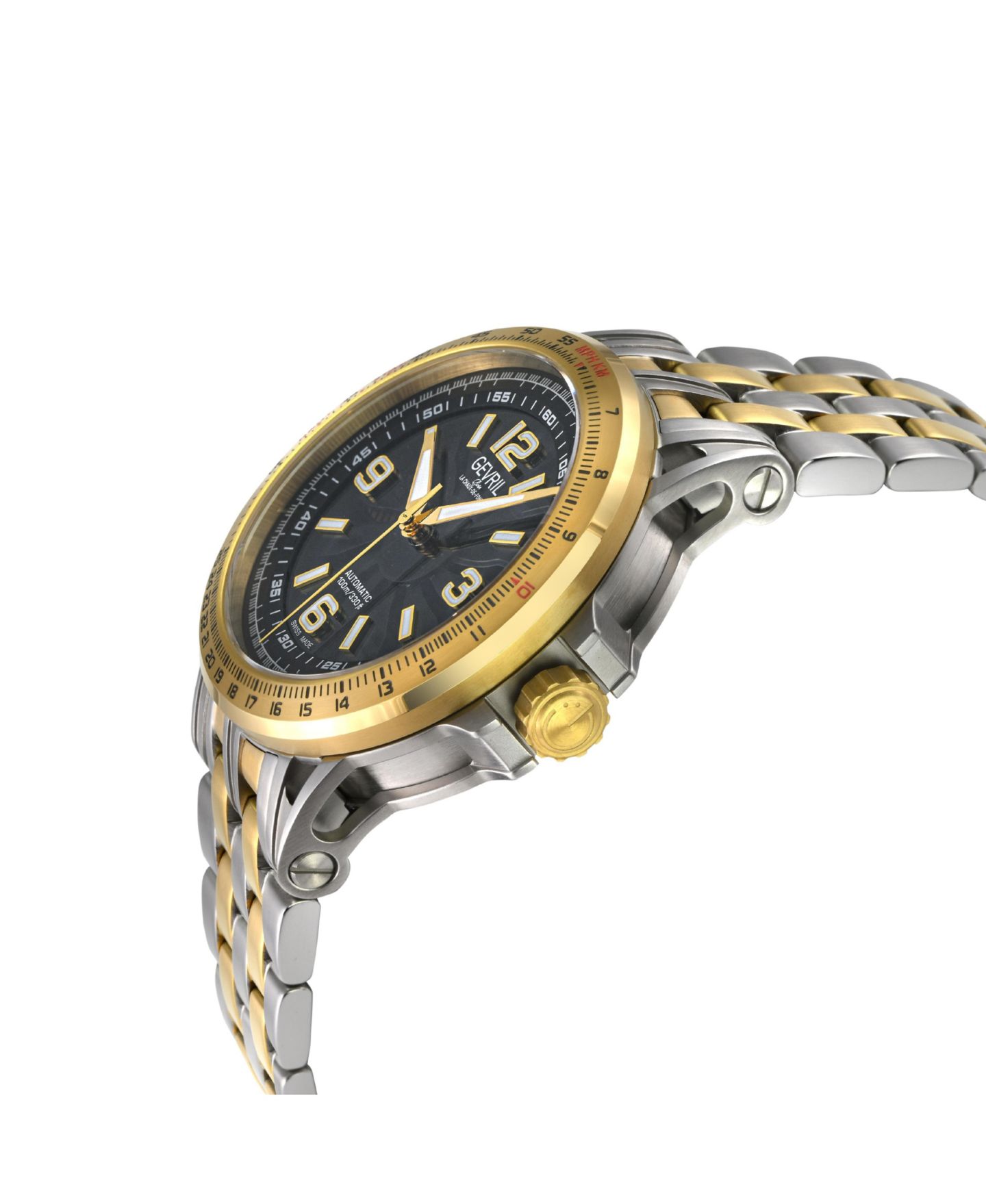 Мужские часы Gevril Wind master Swiss Automatic Two toned SS Ipyg Bracelet Watch — фото 3