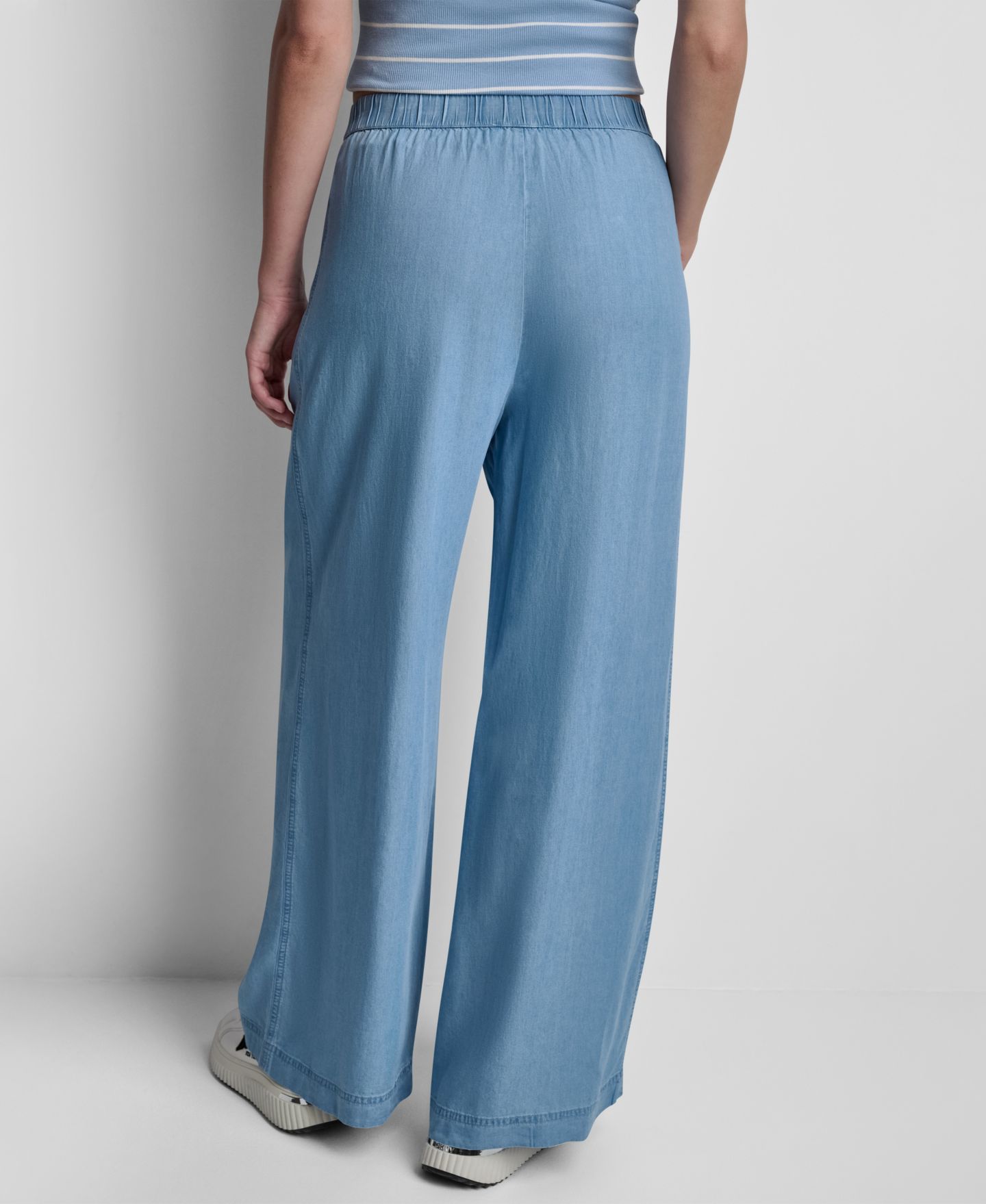 Женские брюки DKNY Jeans High-Rise Wide-Leg Pull-On, цвет: Шамбре — фото 5