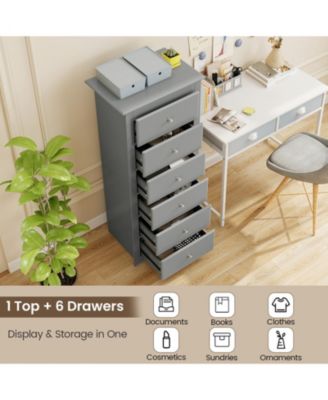 6-Drawer Tall Chest Dresser for Bedroom Storage