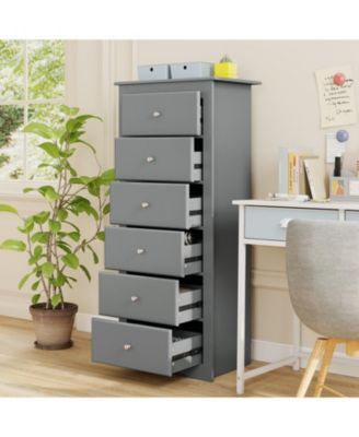 6-Drawer Tall Chest Dresser for Bedroom Storage
