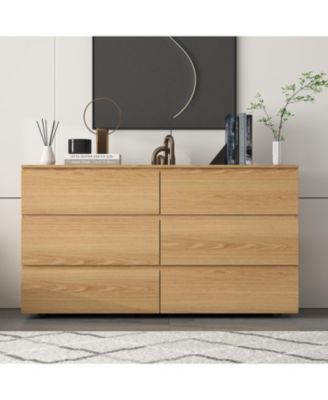 6-Drawers Wood Chest of Drawer Cabinet Organizer Dresser