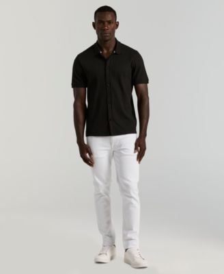 Men's Vertical Rib Button Front Shirt