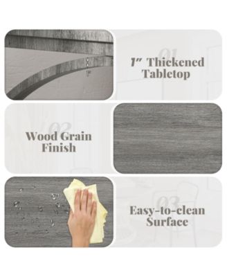 C Shaped Two Tier End Table for Sofa and Bedside