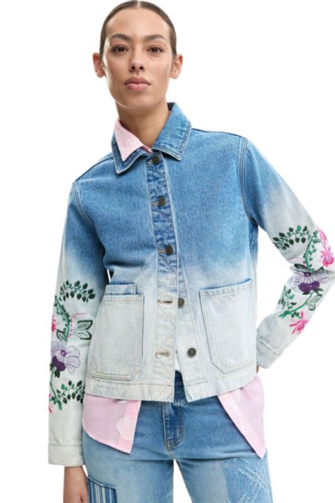 Женские куртки Desigual Denim jacket flowers