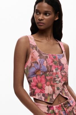 Women's Printed denim corset