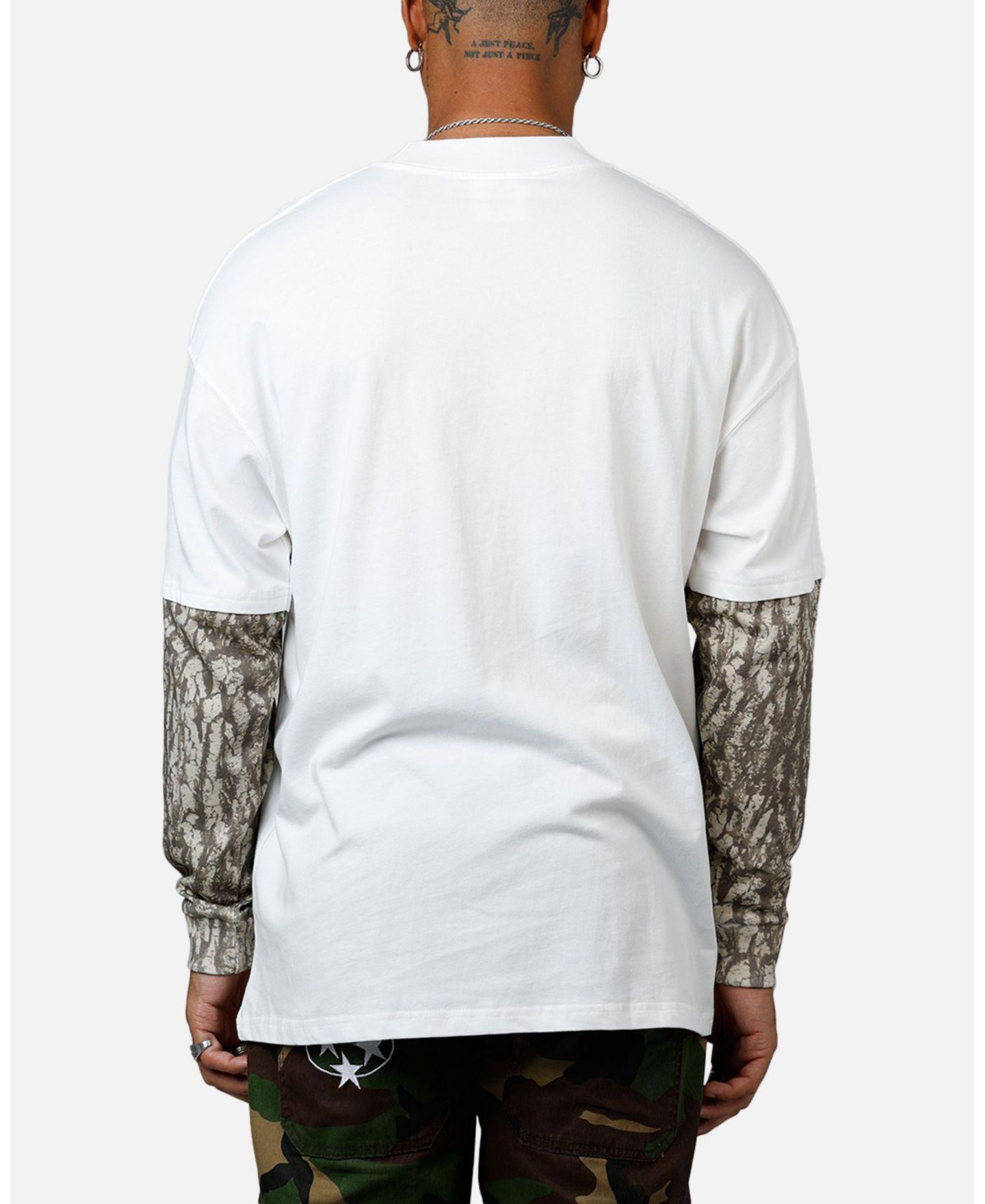 Мужская футболка CARRE Graffiti Layered Long Sleeve, цвет: Белый — фото 2