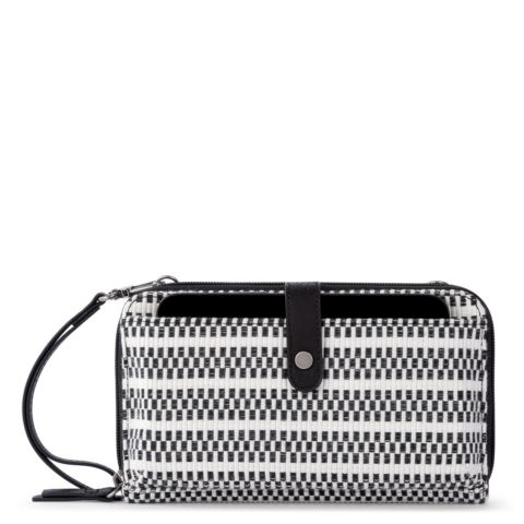 Женский кошелёк Sakroots Smartphone Crossbody Purse - Cellphone Bag and Wallet For Everyday - Convertible Wristlet With Zipper, цвет: Чёрный / Белый