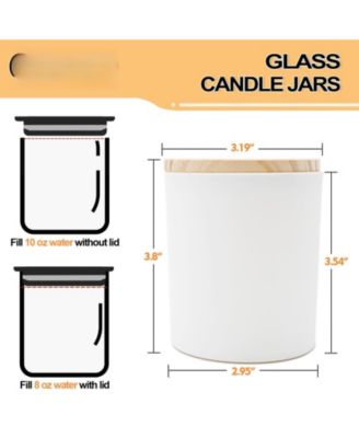 15pcs Candle Jars With Wood Lids Empty Sample Container Thick Glass Matte 10oz