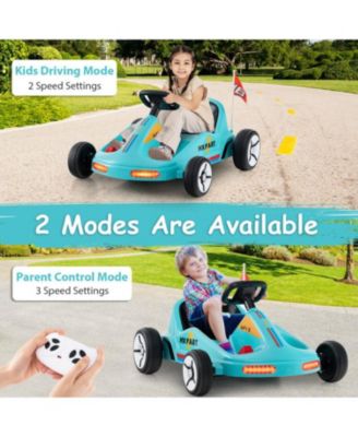 12V Electric Go Kart for Kids with Remote Control and Music-Blue