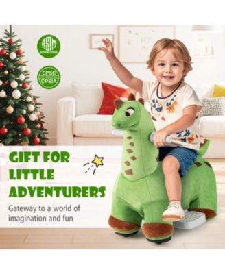 6V Kids Ride on Dinosaur with Foot Pedal, Padded Seat and Music