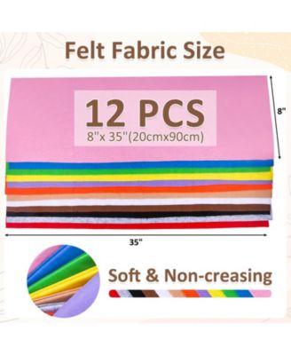 12 Rolls Soft Felt Fabric Sheets DIY Craft Sewing Nonwoven Patchwork Material