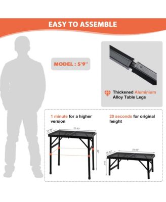Camping Table Mesh Portable Folding Grill Height Adjustable Camping Outdoor Recreation Gear
