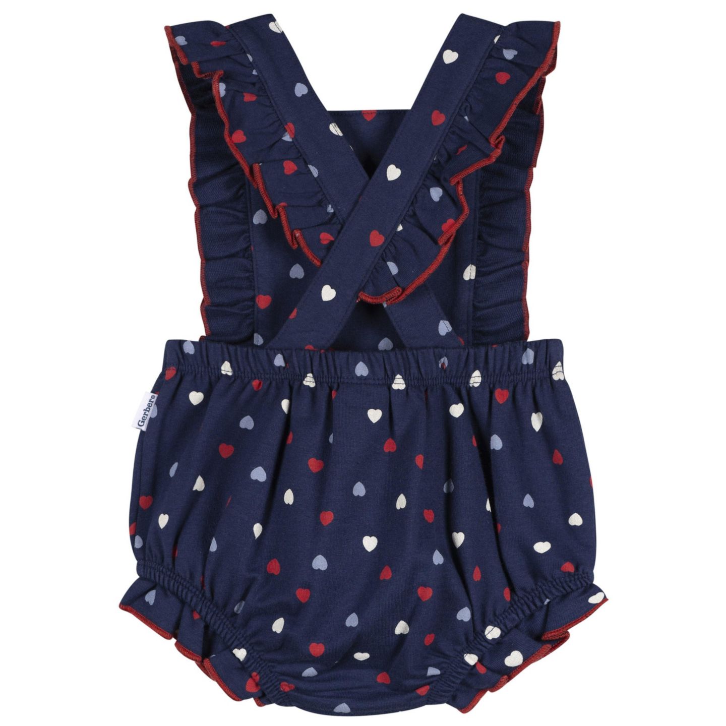 Комбинезон Gerber Ruffle Strap Bubble Romper. для девочек-малышей, цвет: Синий — фото 3