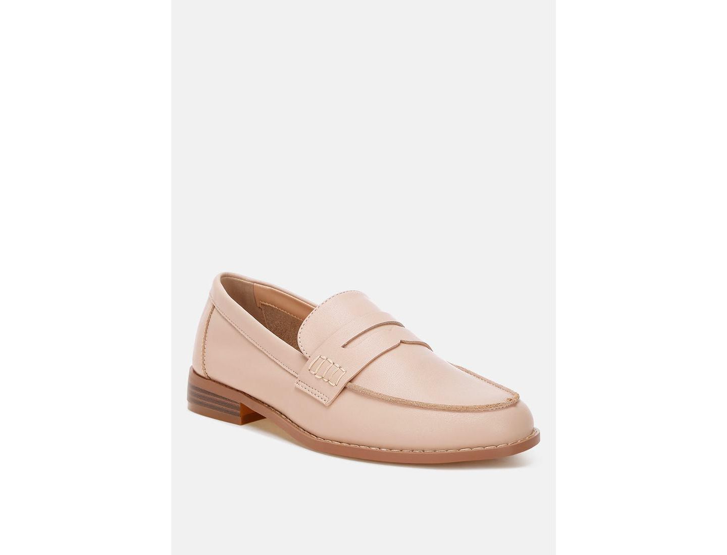 Женские туфли Rag & Co Reiga Low Block Heel, цвет: Бежевый кожаный — фото 1