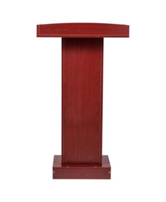 Podium Stand, 41" Wooden Lectern, Laptop Desk with Storage Shelf, Elegant