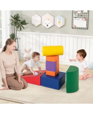 6-Piece Foam Climbing Blocks Indoor Climb & Crawl Set, Rectangle Shapes