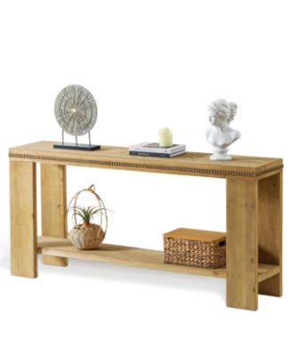 63" Boho Console Table - Rustic Farmhouse Sofa/Entry Table