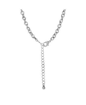 JS Turquoise Concho Statement Necklace Antique Silver Tone