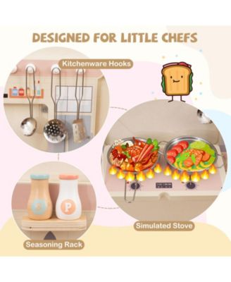 Wooden Sensory Wall Panel with Vanity & Toolbox, Fun Interactive Play for Kids