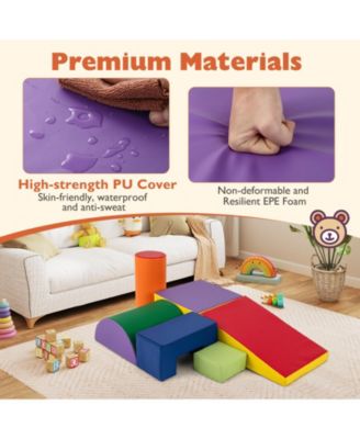 6-Piece Foam Climbing Blocks Indoor Climb & Crawl Set, Rectangle Shapes
