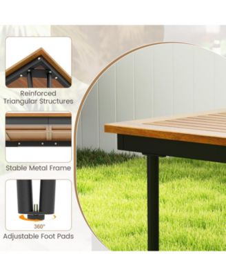 79'' Outdoor Dining Table 8-Person Table w/ 1.9'' Umbrella Hole Patio