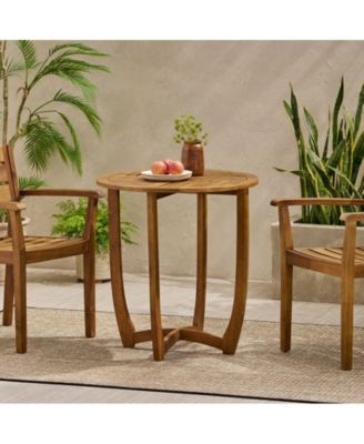 Outdoor Round Acacia Wood Accent Table