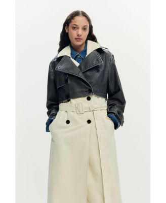 Women's Detachable trench coat combined
