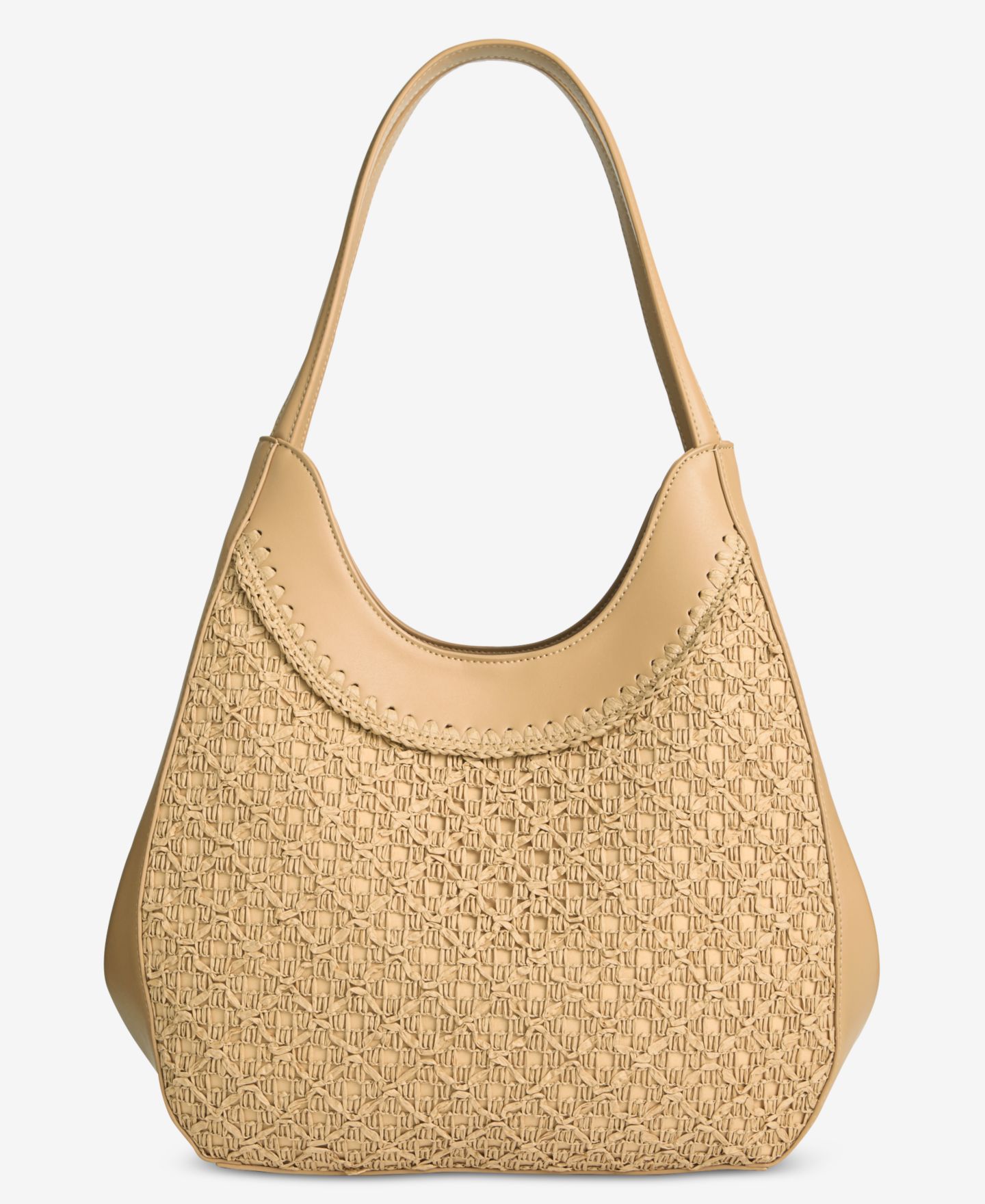 Женская сумка Style & Co Crochet Straw 4-Poster Tote, цвет: Натуральный — фото 4