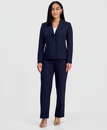 petite dress suits for women Pant Dressy Women Two Piece Lapels Suit Set Office Business Long Sleeve Button Formal Jacket Pant Suit Slim LooseTrouser Jacket Suit Pant Suits for Women Dressy Wedding Guest in and the length of the dress is 34 Women's Petite Suits | Ann